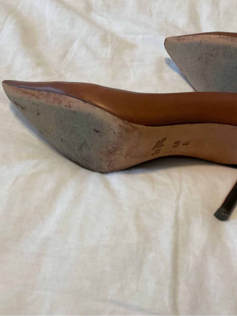 Coach Brown Pointed Toe Leather Stiletto Heels - Picture 5 of 8